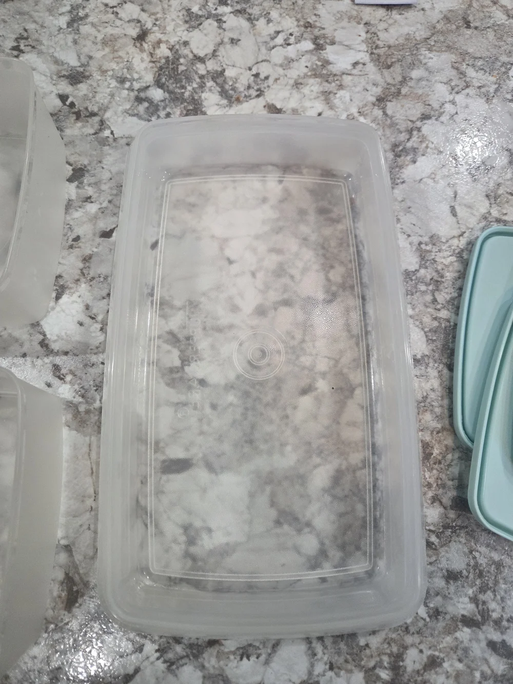 S/5 Vintage Aqua Tupperware Square A Way Large/Small Sandwich/Deli Meat Keeper